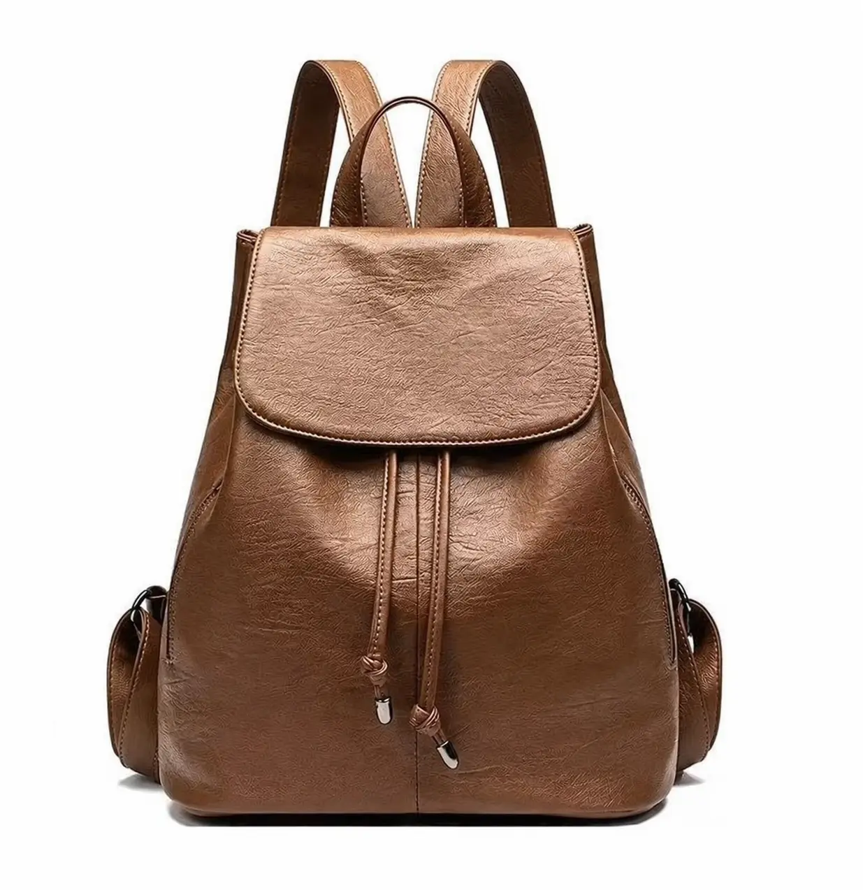 Anonymous brown PU backpack made for a US Amazon seller