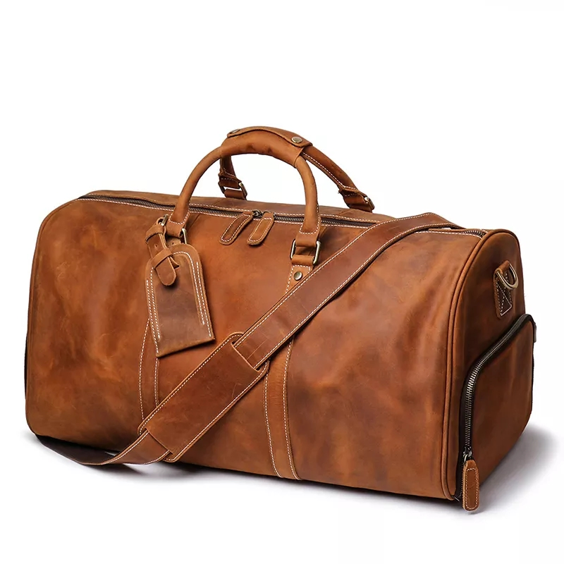 Custom Leather Carry-on Duffel Bag