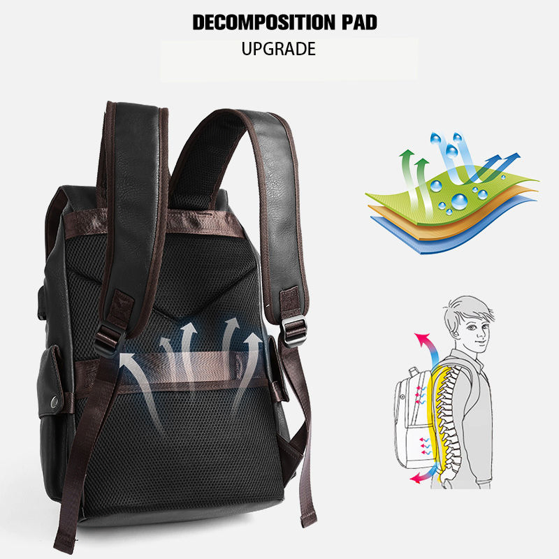 Custom Men's Drawstring PU Backpack view 5