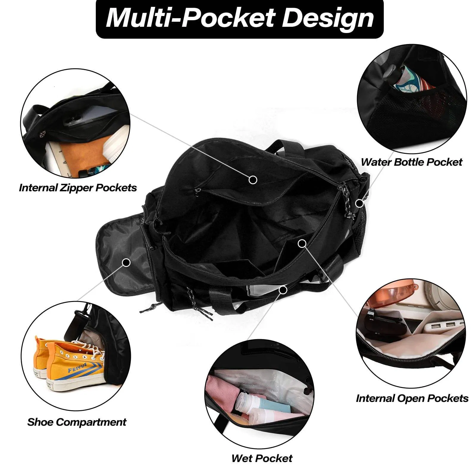 Custom Women's Yoga Duffel Bag view 4