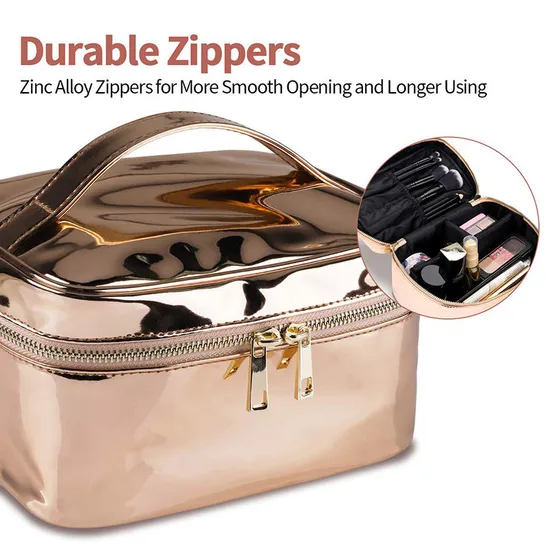 Custom Rose Gold Travel Cosmetic Bag product view 3