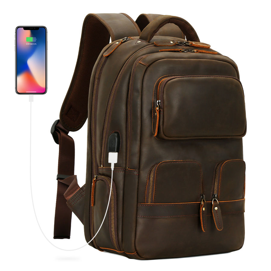 CR-B24 Custom Crazy Horse Leather Backpack