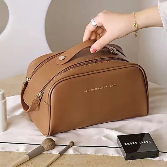 Custom Double-Zipper PU Cosmetic Bag product view 3