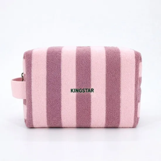 Custom Striped Terry Cosmetic Bag product view 2