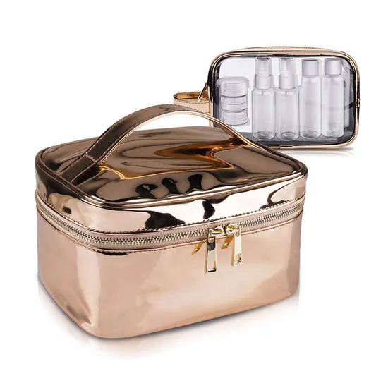 Custom Rose Gold Travel Cosmetic Bag product view 6