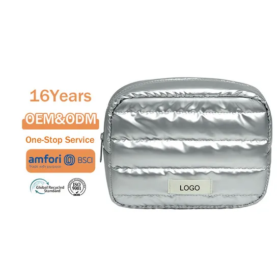Custom Quilted Travel Cosmetic Bag product view 2