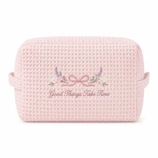 Custom waffle cosmetic pouch product view 4