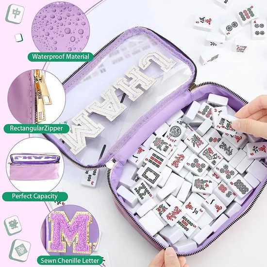 Custom Clear Window Mahjong Storage Bag view 3