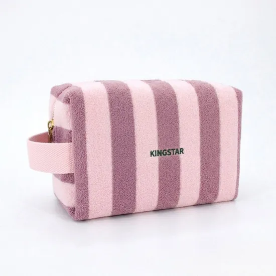 Custom Striped Terry Cosmetic Bag product view 3