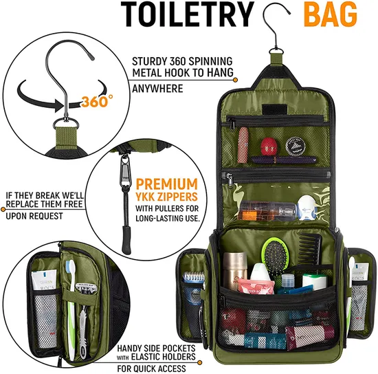 Custom Hanging Hook Toiletry Bag product view 6