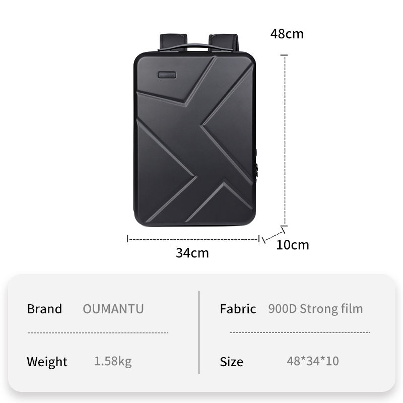 Custom Hard-Shell Anti-Theft Backpack view 2