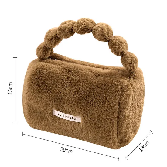 Custom Plush Handle Cosmetic Bag product view 6