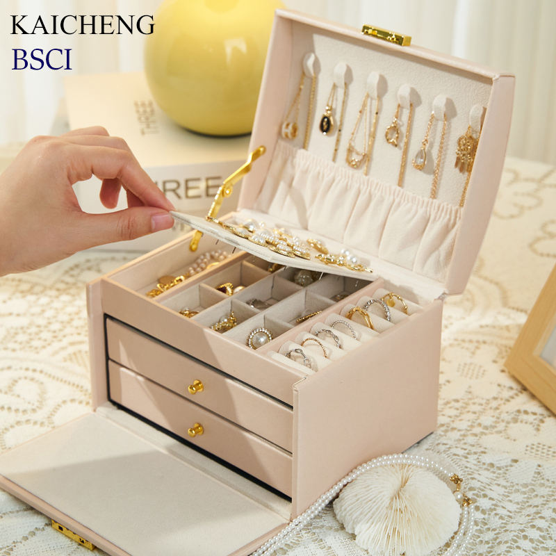 Custom Lockable PU Jewelry Box custom manufacturer reference