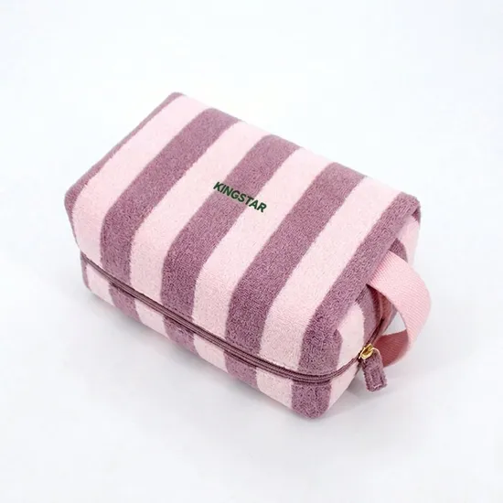 Custom Striped Terry Cosmetic Bag product view 5