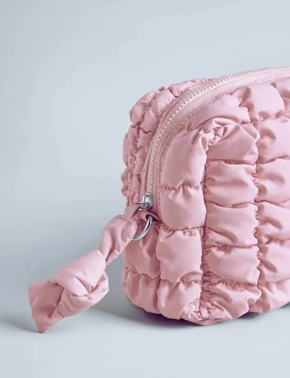 Custom Square Quilted Puffer Makeup Bag view 3