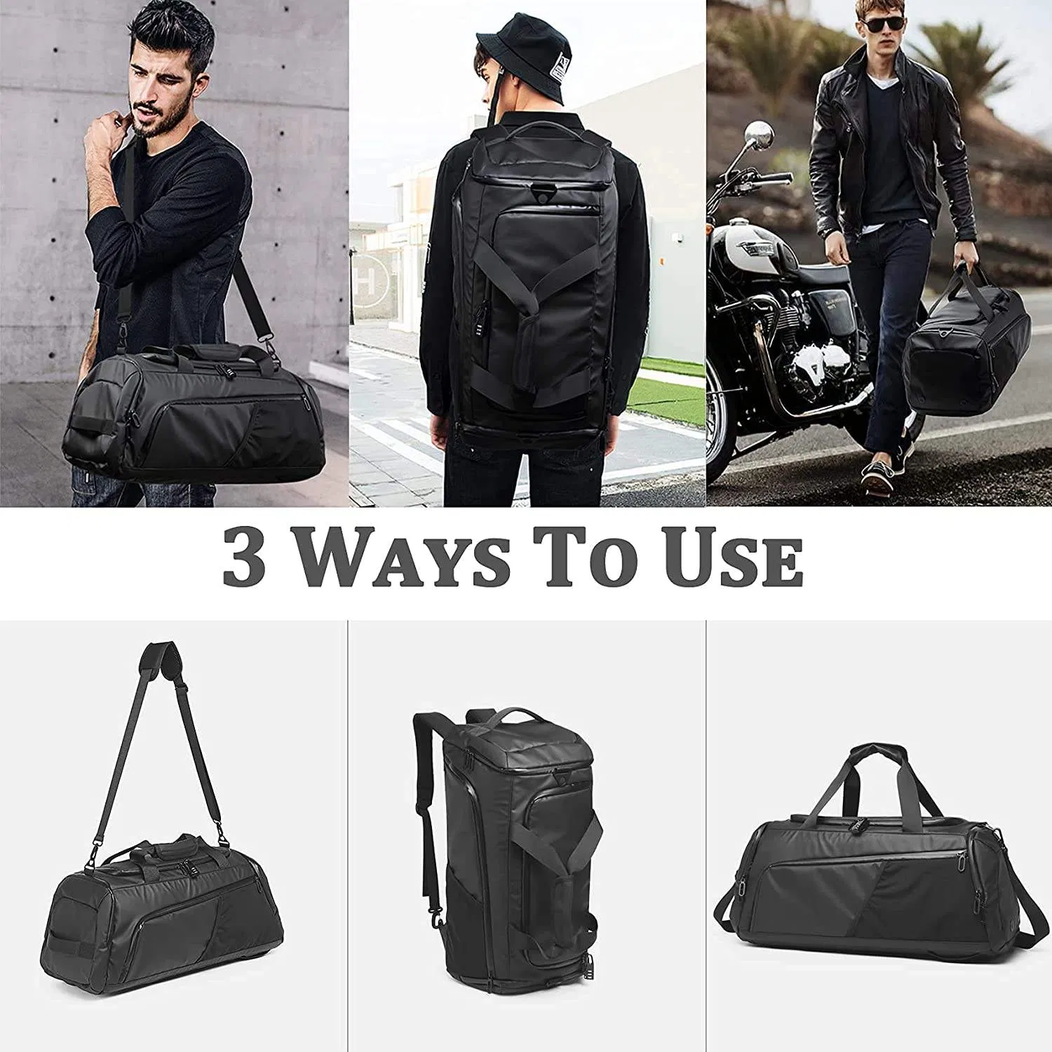 Custom Waterproof Shoe-Compartment Duffel view 6