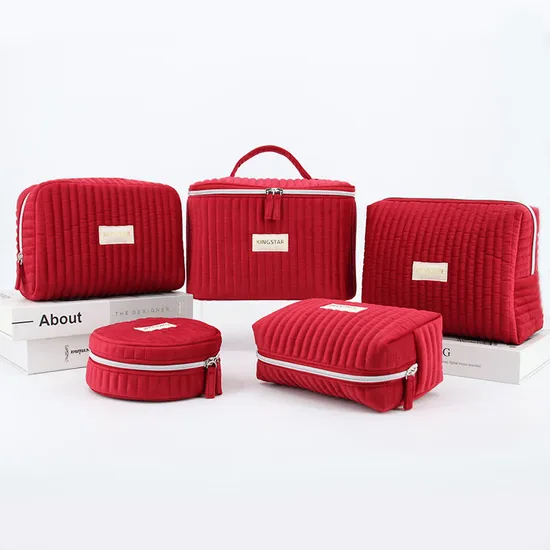 CR1475 Custom Red Velvet Cosmetic Bag