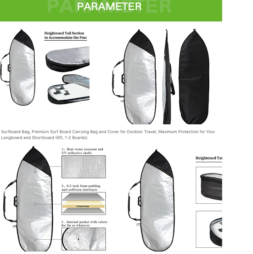 Custom Padded Surfboard Travel Bag view 6