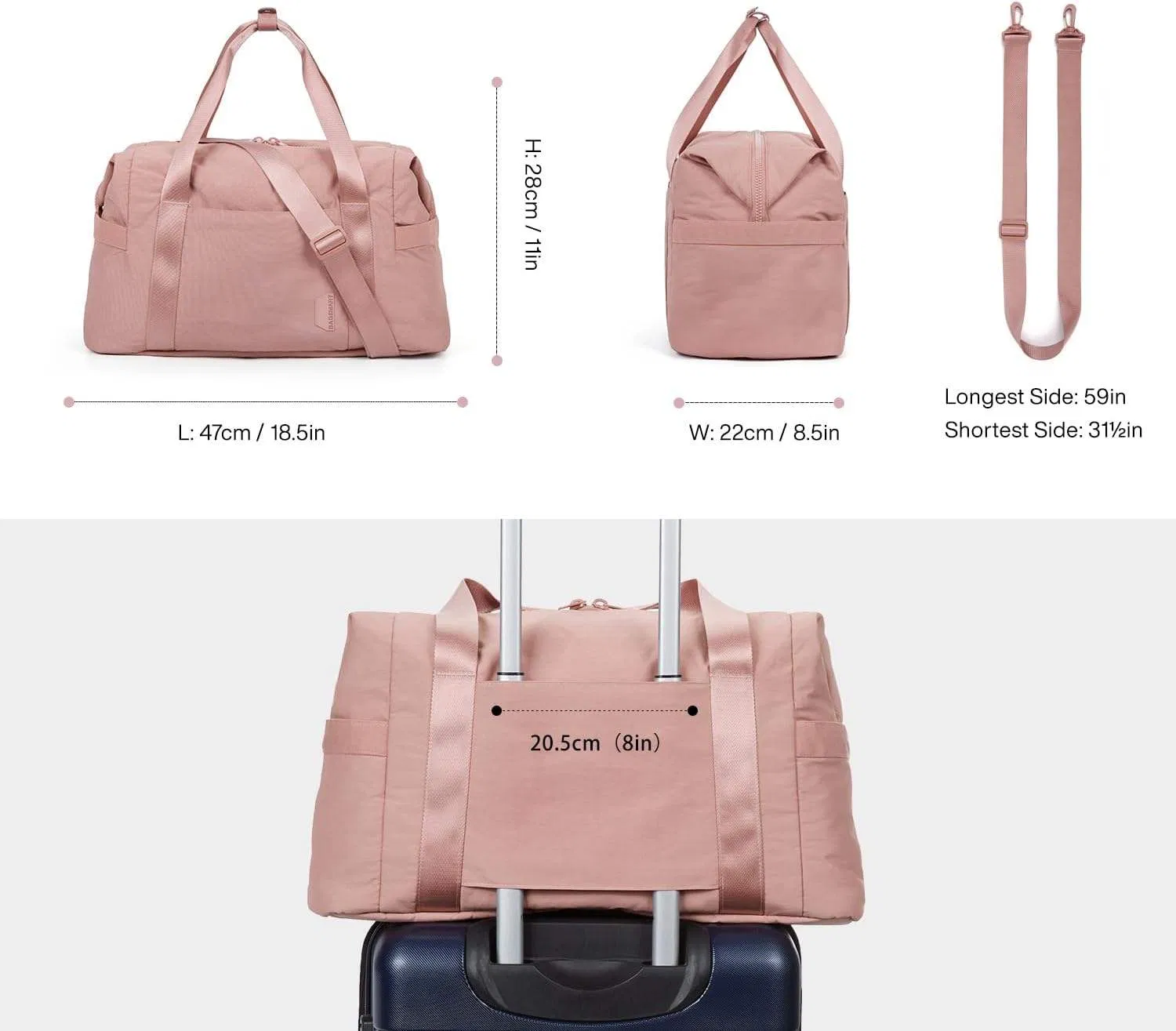 Custom Women's Trolley-Sleeve Weekender view 6