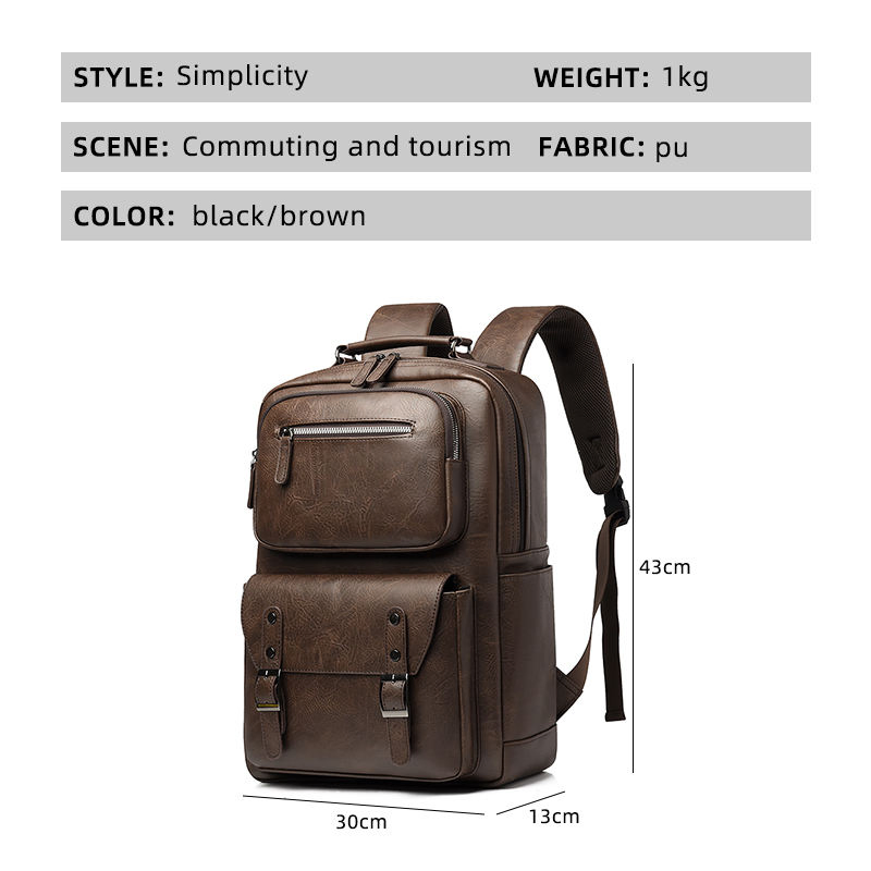 Custom PU Business Laptop Backpack view 4