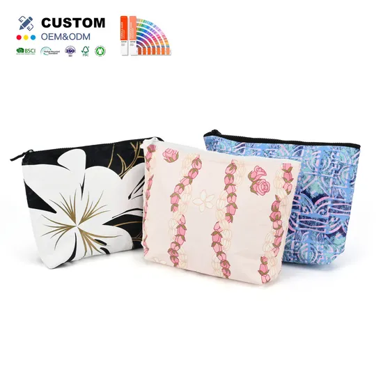 CR1476 Custom Floral Tyvek Cosmetic Bag