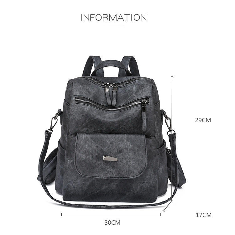 Custom Women's Retro PU Backpack view 2