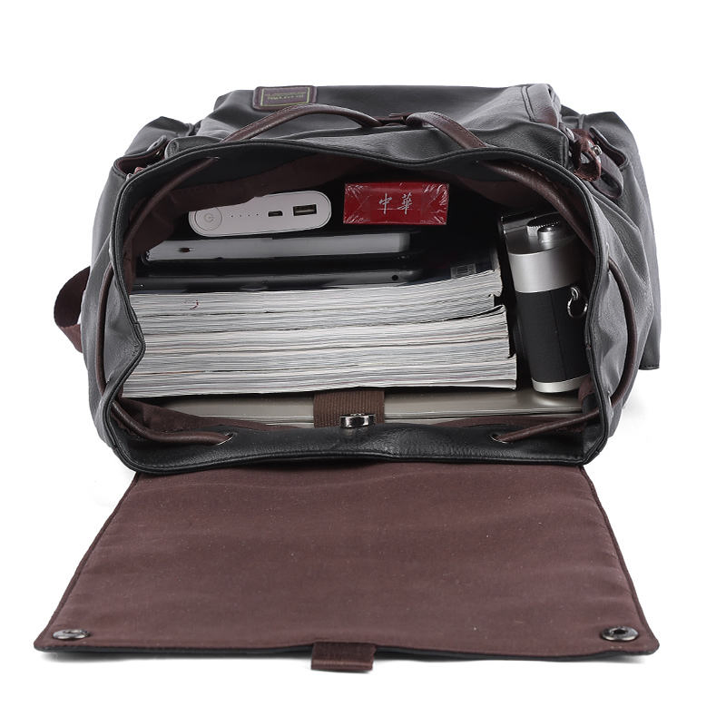 Custom Men's Drawstring PU Backpack view 3