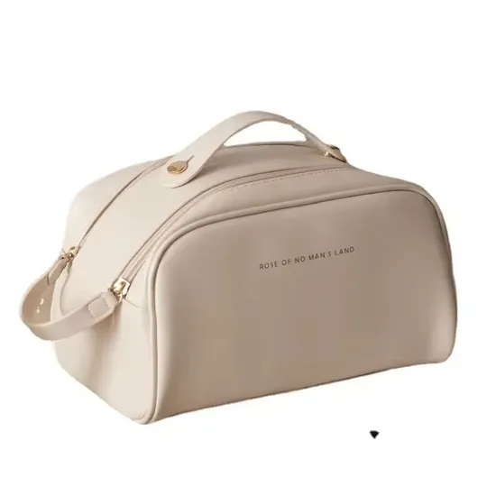 CR1654 Custom Double-Zipper PU Cosmetic Bag