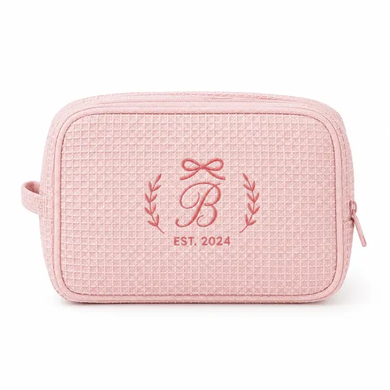 Custom waffle cosmetic pouch product view 2