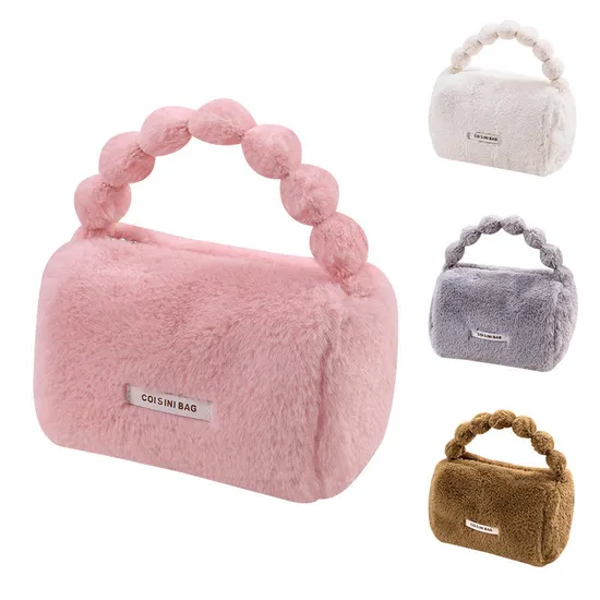 Custom Plush Handle Cosmetic Bag product view 5