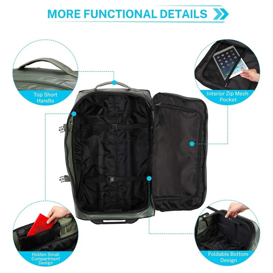 Custom 70L Rolling Trolley Duffel view 4