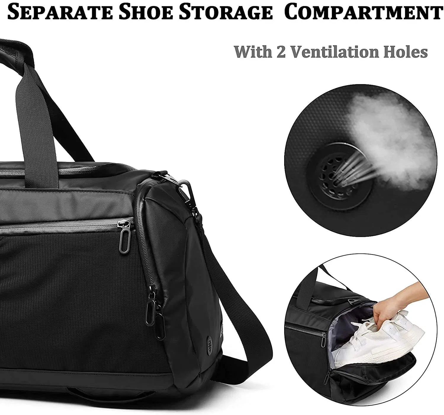 Custom Waterproof Shoe-Compartment Duffel view 5