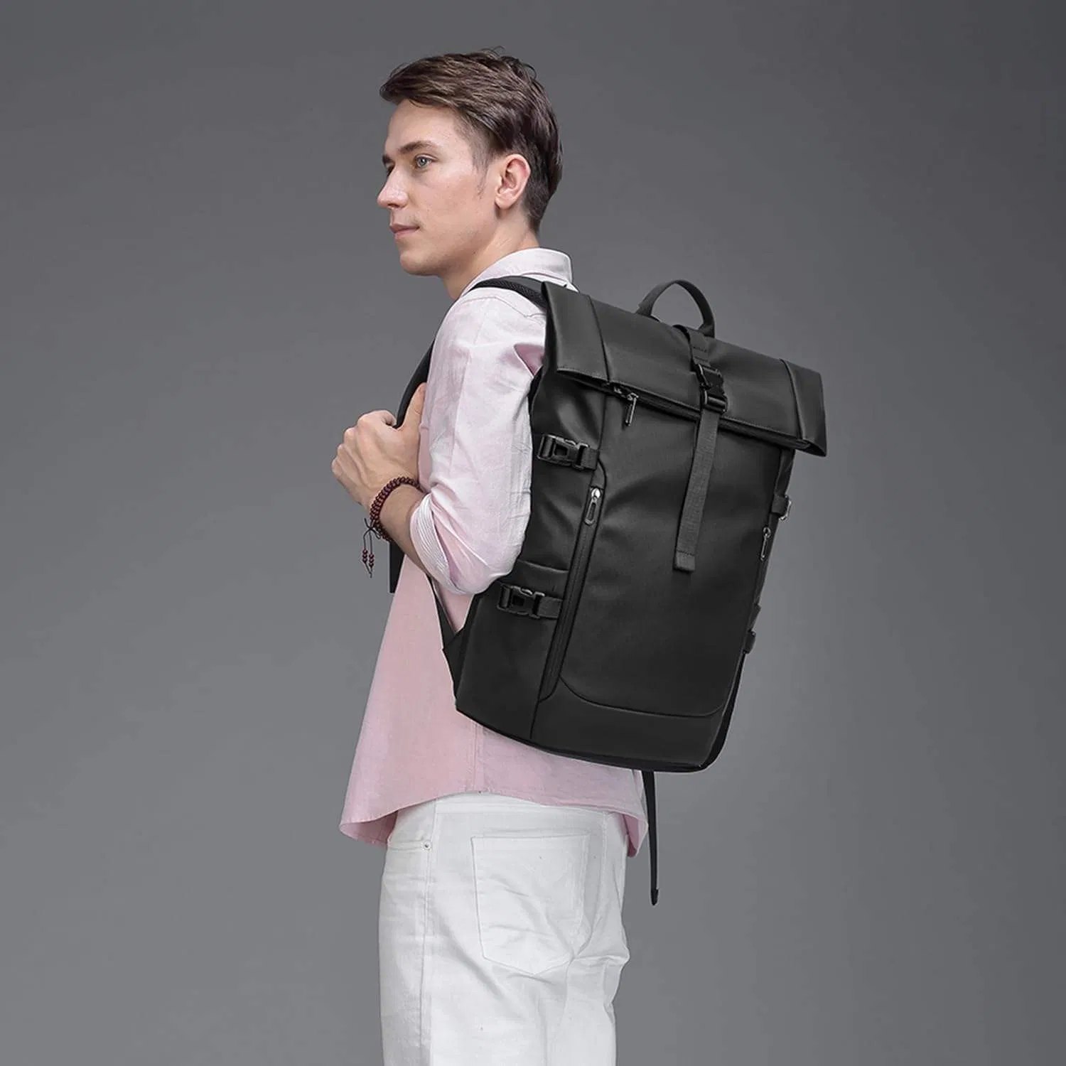 Custom Roll-Top Laptop Backpack view 6