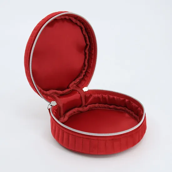 Custom red velvet cosmetic bag product view 6
