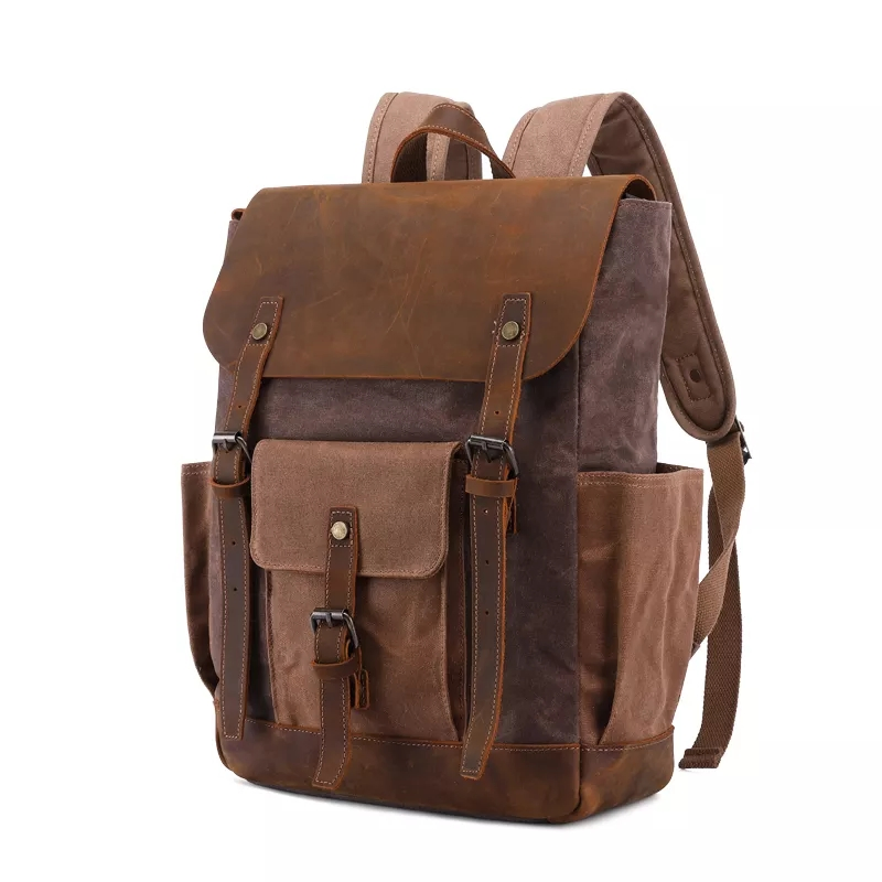 CR-B21 Custom Waxed Canvas Laptop Rucksack