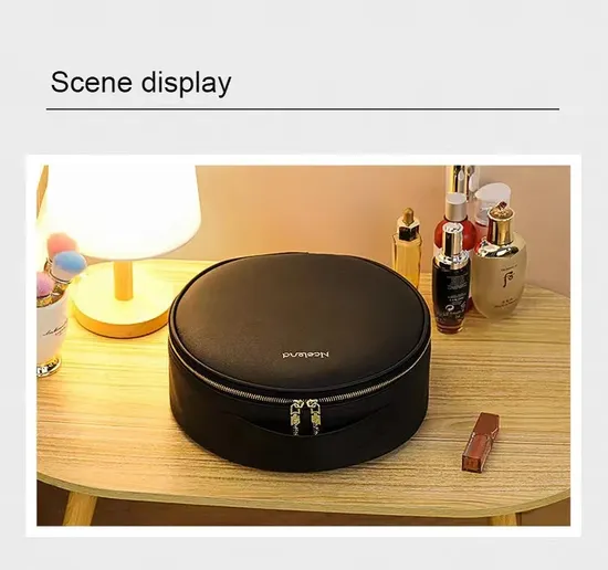 Custom Round LED Mirror Cosmetic Case product view 3