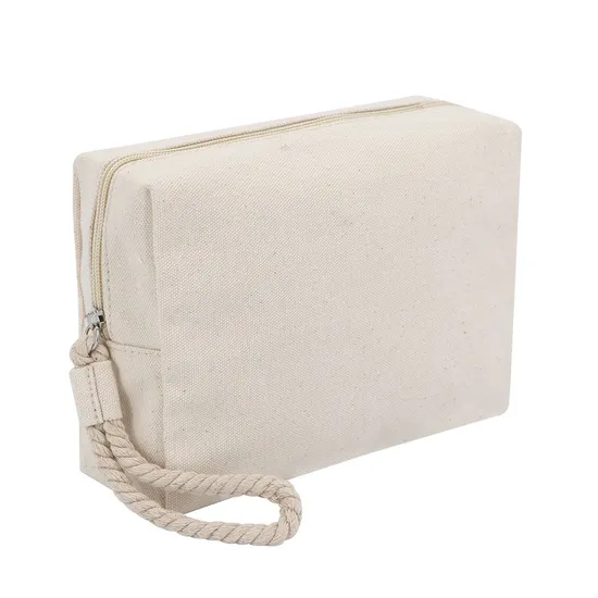 Custom Cotton Cord Canvas Cosmetic Bag view 2