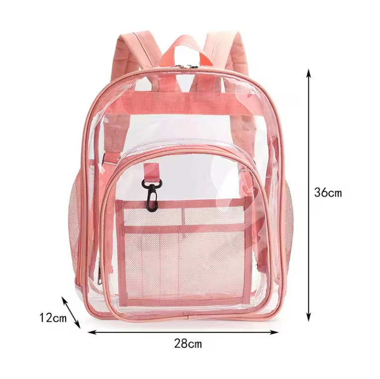 Custom Clear PVC Backpack view 6