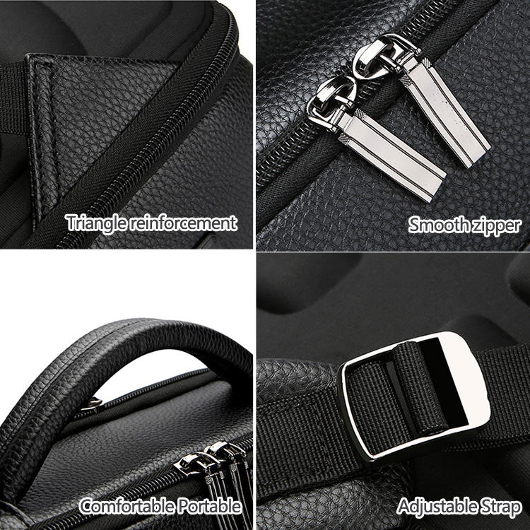 Custom USB PU Business Laptop Backpack view 3