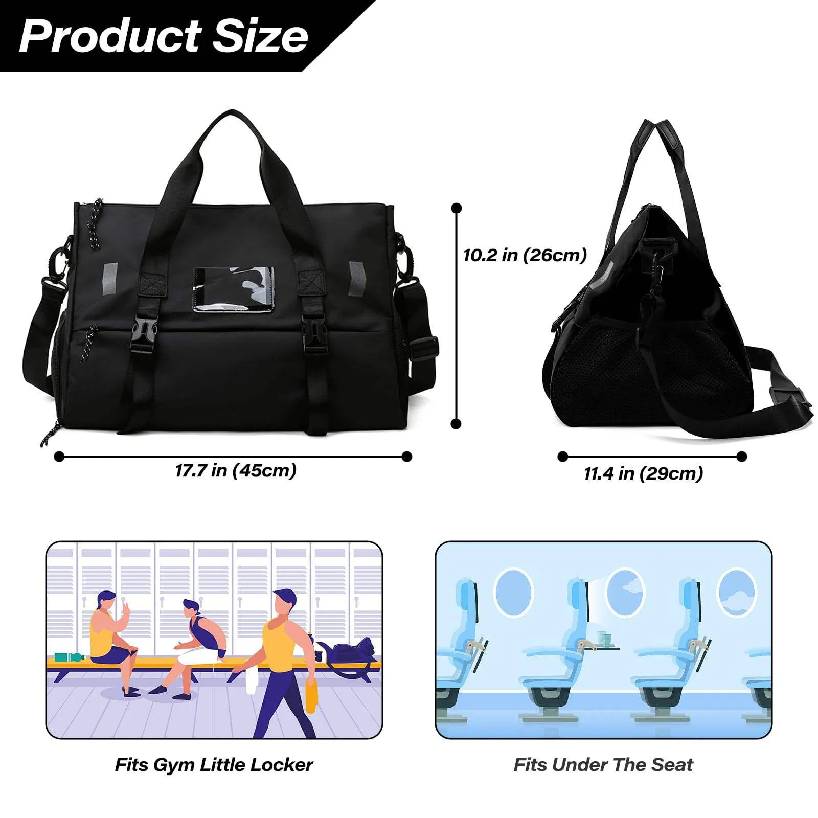 Custom Women's Yoga Duffel Bag view 2